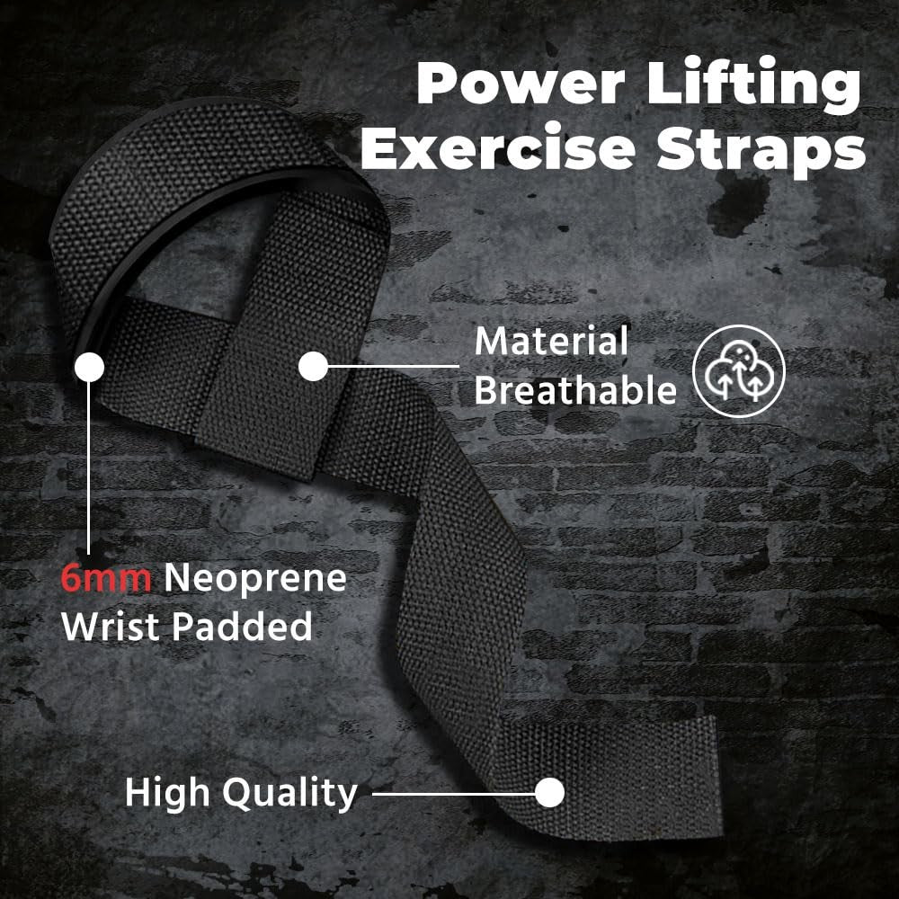 Lifting Straps, Weightlifting Straps, Deadlift Straps with Padded Neoprene Fo...