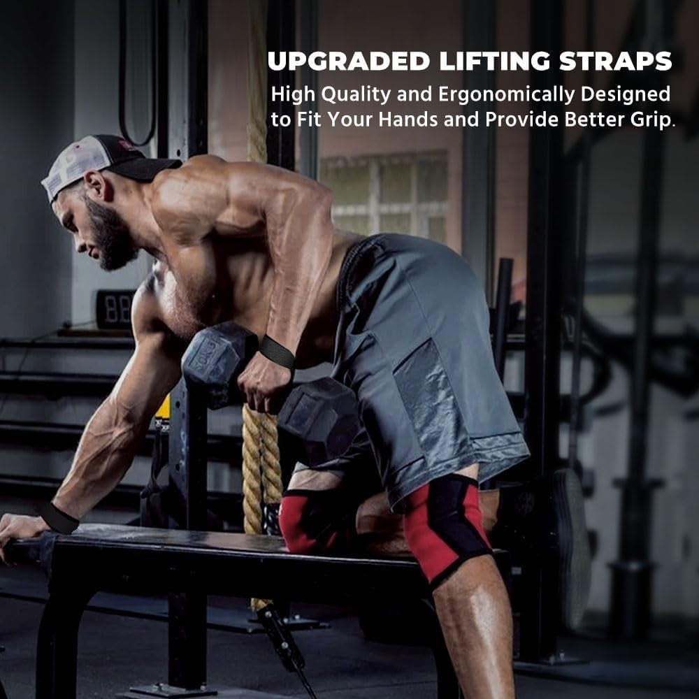 Lifting Straps, Weightlifting Straps, Deadlift Straps with Padded Neoprene Fo...