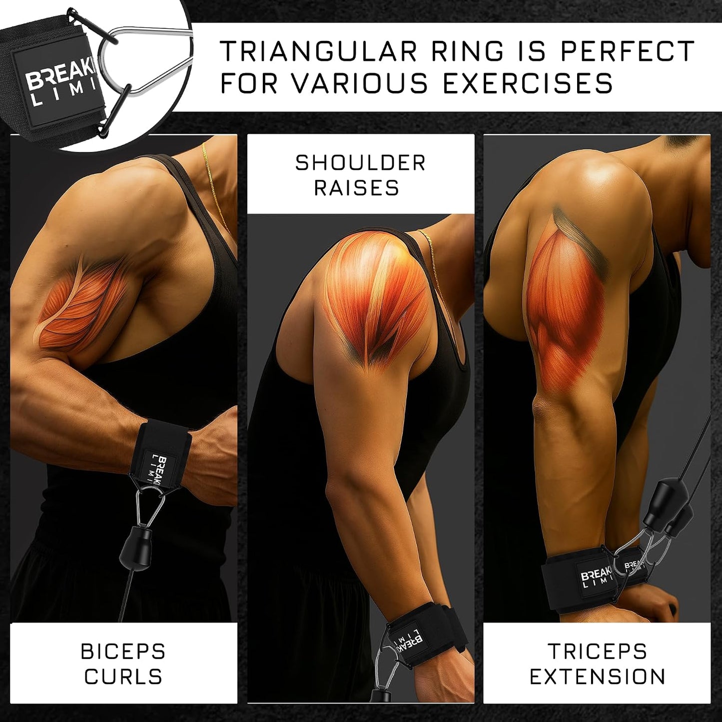 Wrist Cuffs Gym - Wrist Straps for Cable Machines | Lateral Raise Attachment, Cable Wrist Cuffs, Weight Lifting Cuffs, Wrist Cuff Cable Attachment, 7Mm Neoprene, Hook & Loop