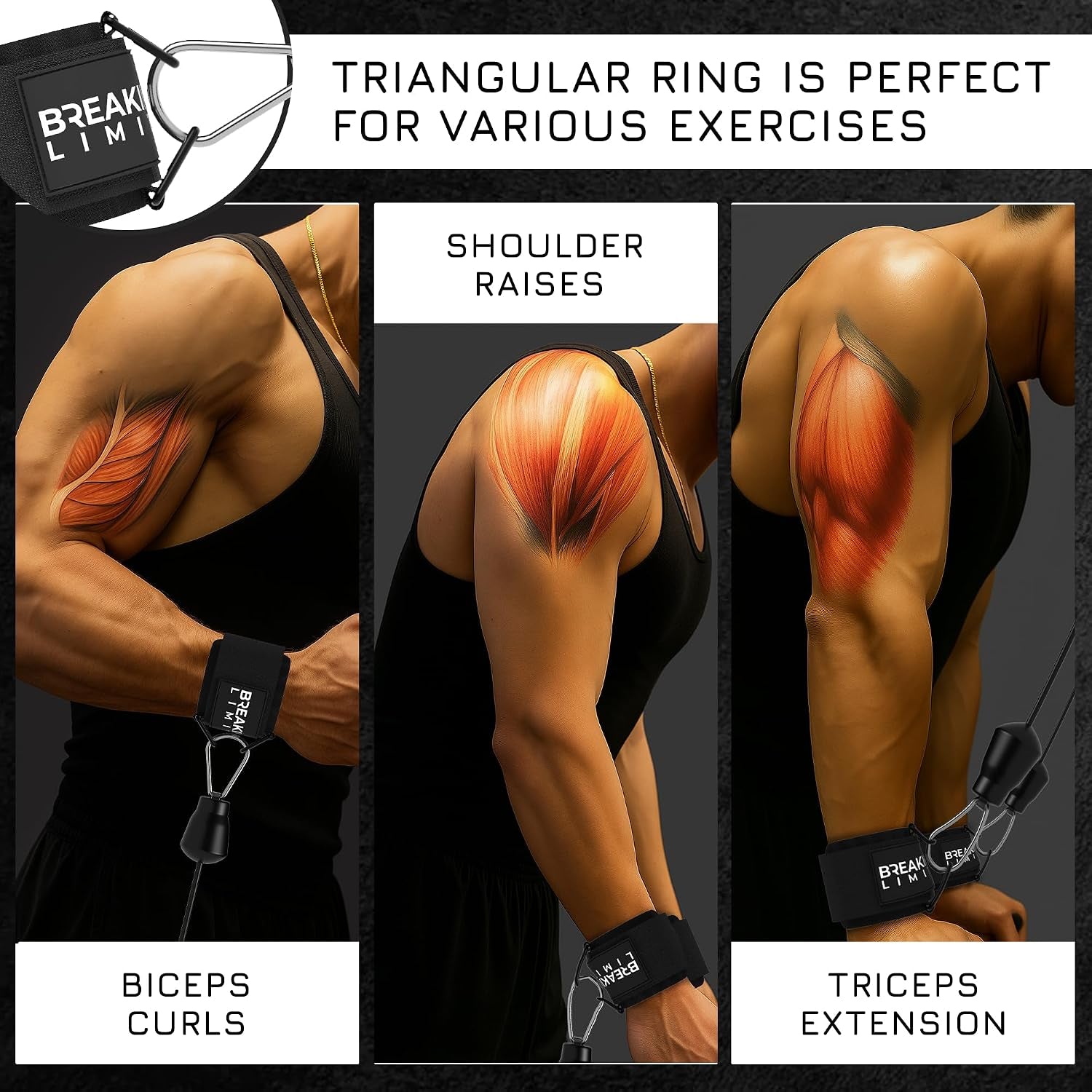 Wrist Cuffs Gym - Wrist Straps for Cable Machines | Lateral Raise Attachment, Cable Wrist Cuffs, Weight Lifting Cuffs, Wrist Cuff Cable Attachment, 7Mm Neoprene, Hook & Loop