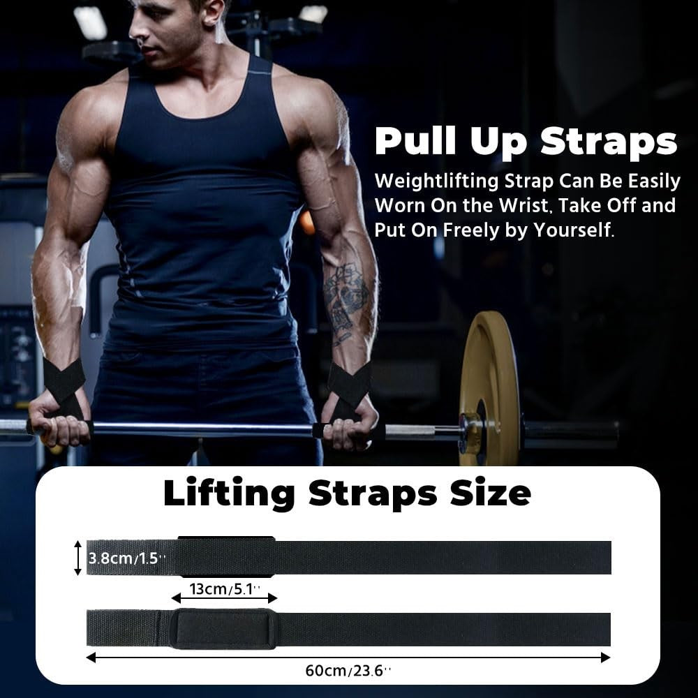 Lifting Straps, Weightlifting Straps, Deadlift Straps with Padded Neoprene Fo...