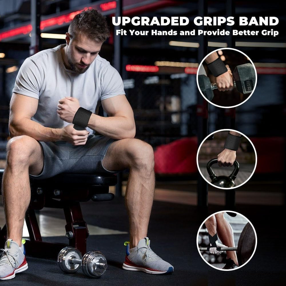 Lifting Straps, Weightlifting Straps, Deadlift Straps with Padded Neoprene Fo...